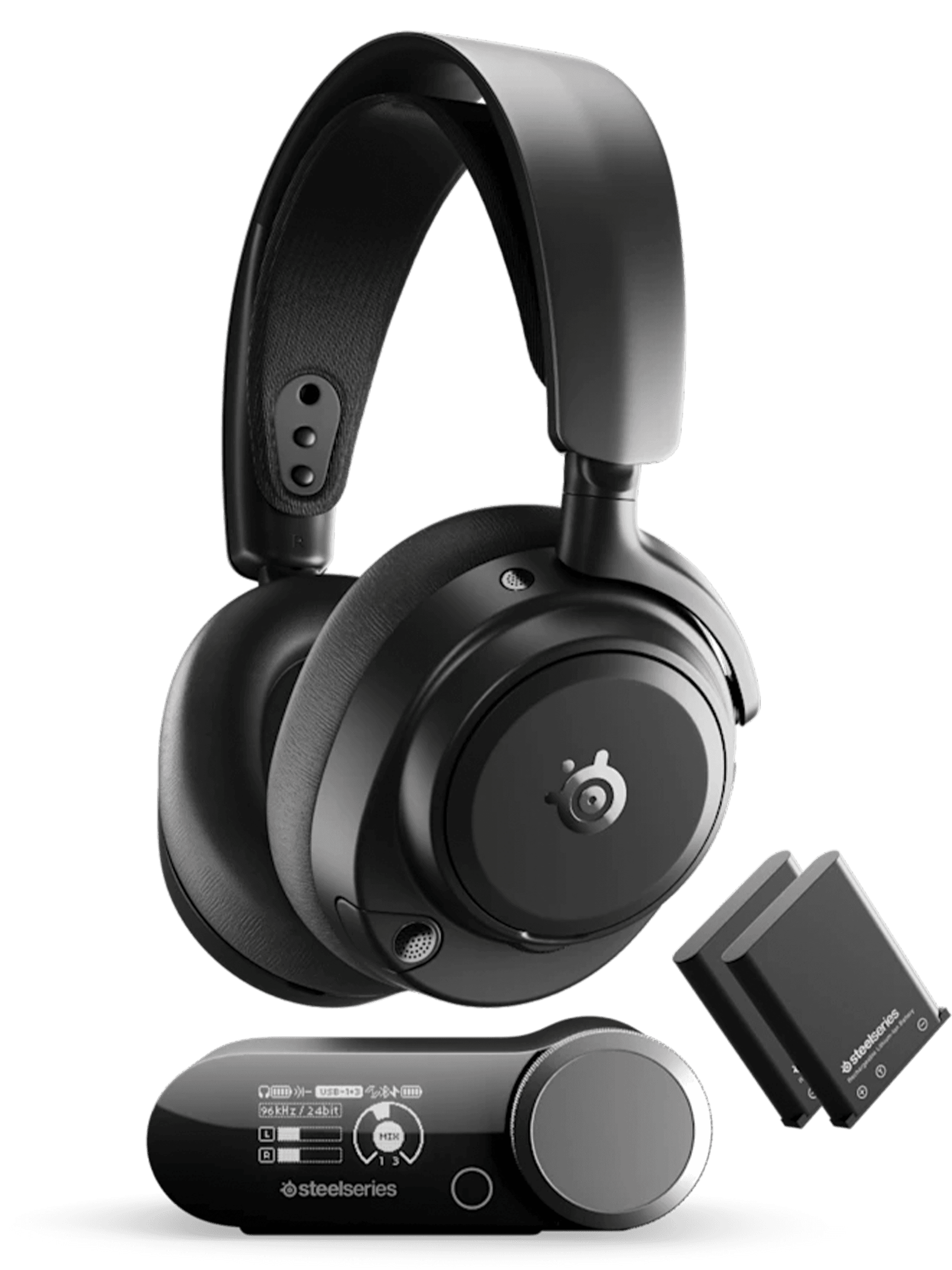 SteelSeries Arctis Nova Pro Wireless Omni Black Gaming Headset, Hi-Res Audio, Active Noise Cancellation, OmniPlay, Infinite Power System, Black | 61721 – Buy Online