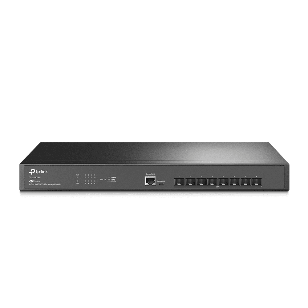 TP-Link JetStream TL-SX3008F 8-Port 10G SFP+ Managed Switch, L2+ Static Routing, Omada SDN, Fanless Silent Design – Buy Online