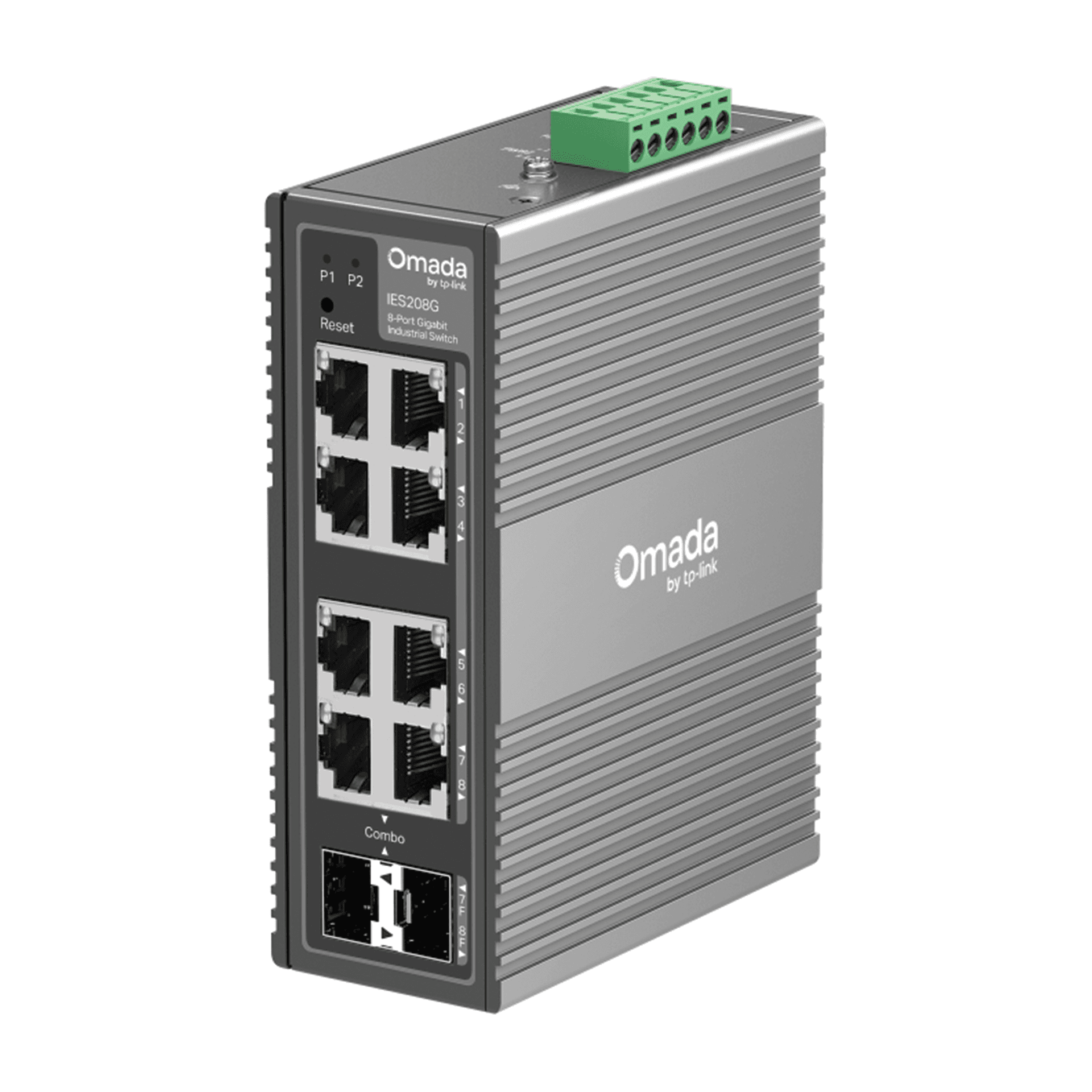 TP-Link Omada IES208G Industrial 8-Port Gigabit Easy Managed Switch, IP40 Rated, DIN-Rail/Wall Mount, -40°C to 75°C | IES208G – Buy Online