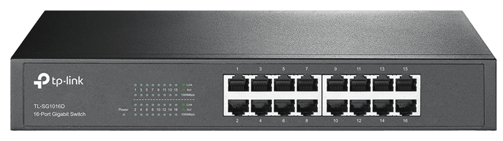 TP-Link TL-SG1016D 16-Port Gigabit Desktop & Rackmount Network Switch, Unmanaged, Plug-and-Play, 32Gbps Switching | TL-SG1016D – Buy Online