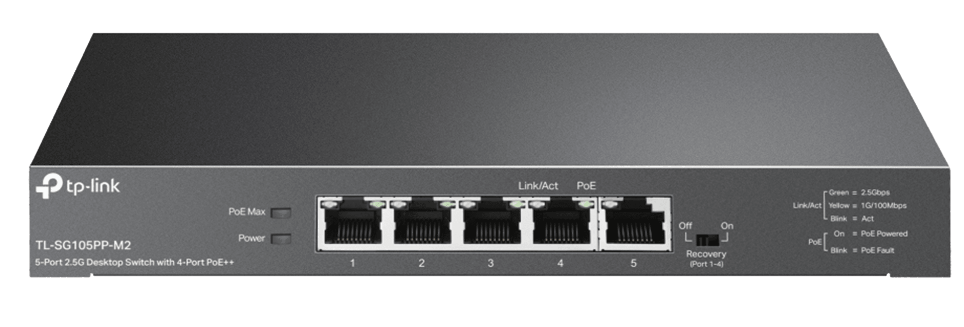 TP-Link TL-SG105PP-M2 5-Port 2.5G Desktop Switch, 4-Port PoE++ (123W), Unmanaged 2.5Gbps Multi-Gigabit | TL-SG105PP-M2 – Buy Online