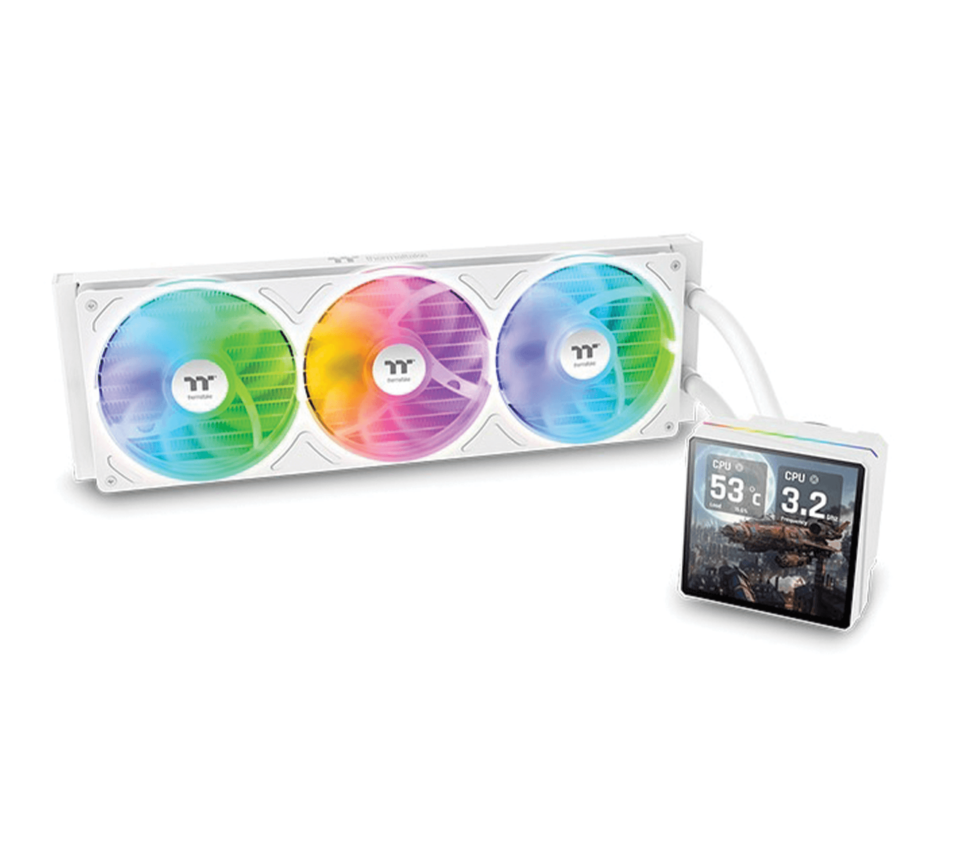 Thermaltake TH360 V3 Ultra ARGB Sync AIO Liquid CPU Cooler, 360mm Radiator, Snow Edition | CL-W476-PL12SW-A – Buy Online