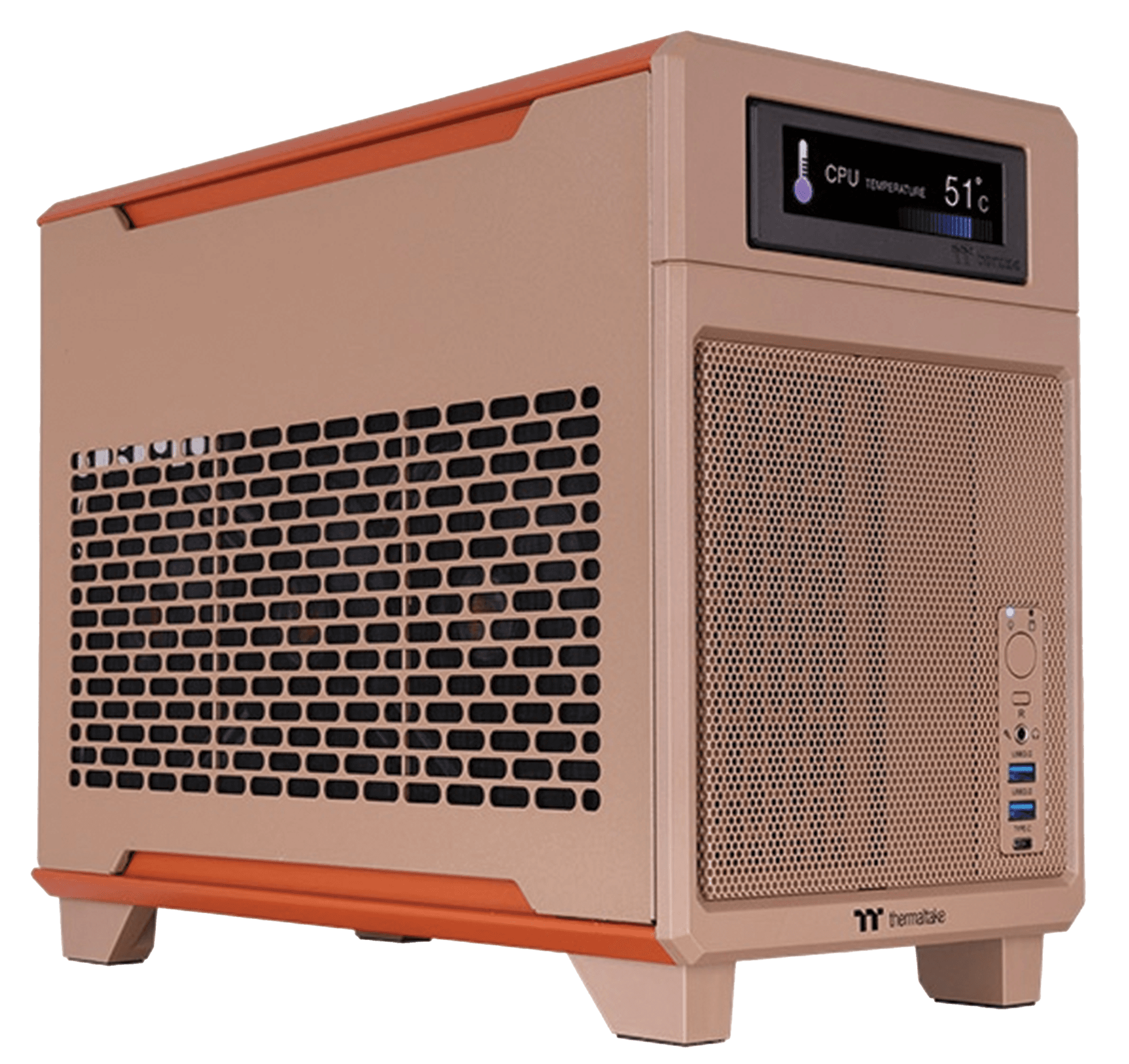 Thermaltake TR100 Mini-ITX PC Case, Steel SPCC Side Panel, Gravel Sand Finish, Compact Mini Tower | CA-11A-00SGNN-00 – Buy Online