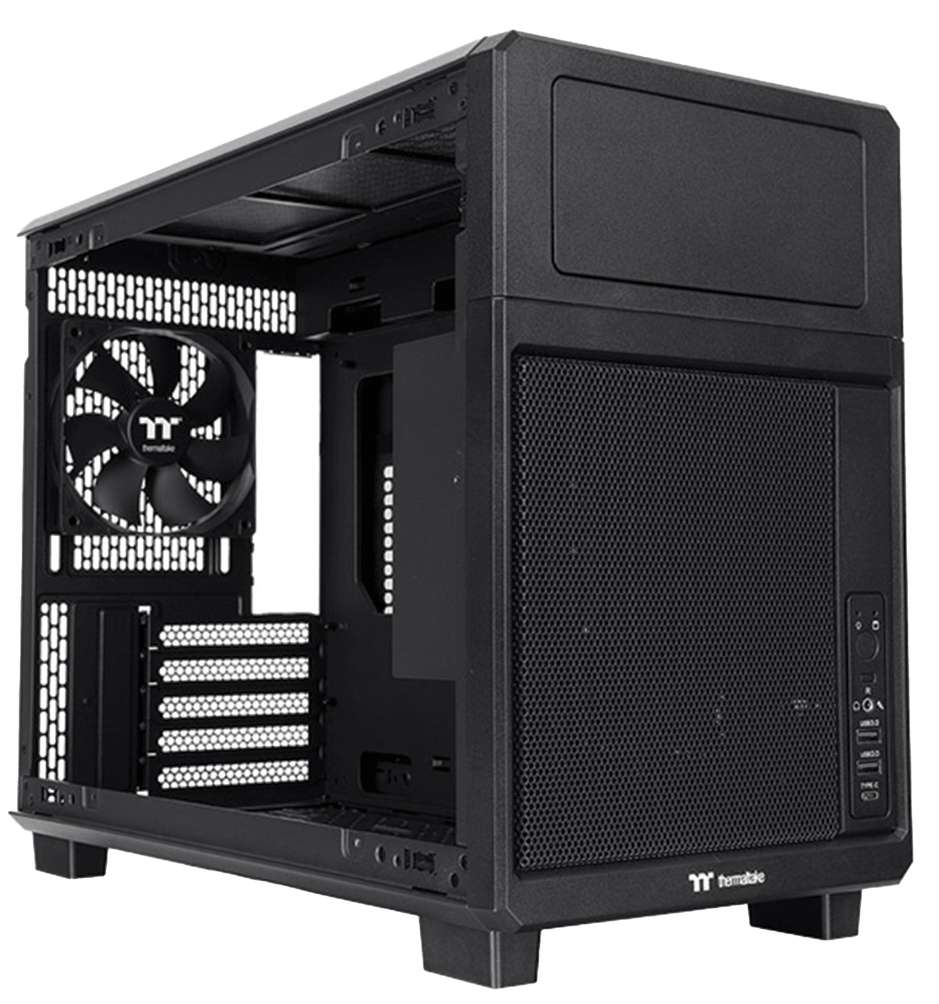 Thermaltake TR200 Micro-ATX PC Case, Premium SPCC Steel, All-Black Finish, Compact Mid-Tower, Space-Efficient Micro-ATX Gaming, Black | CA-11L-00S1NN-00 – Buy Online