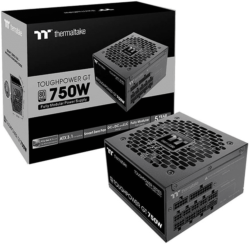 Thermaltake Toughpower GT 750W 80+ Gold Fully Modular Power Supply, ATX 3.1 & PCIe 5.1 Ready, Smart Zero Fan, Black | PS-TPT-0750FNFAGK-3 – Buy Online