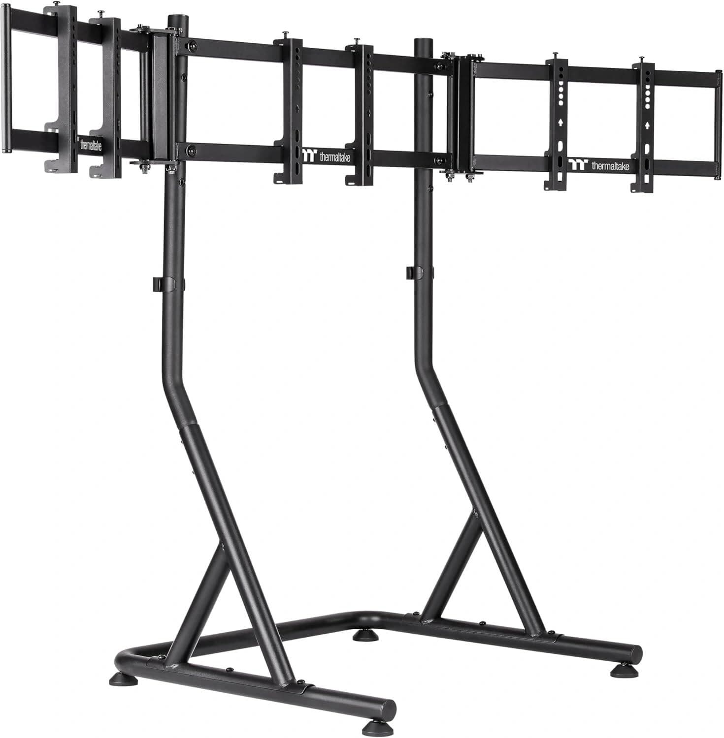 Thermaltake Triple Racing Monitor Black Stand, Heavy-Duty Steel, Fits 3x 32" Monitors, VESA Compatible, Compatible with GR500 Cockpit | GEA-RMS-TMSBLK-01 – Buy Online