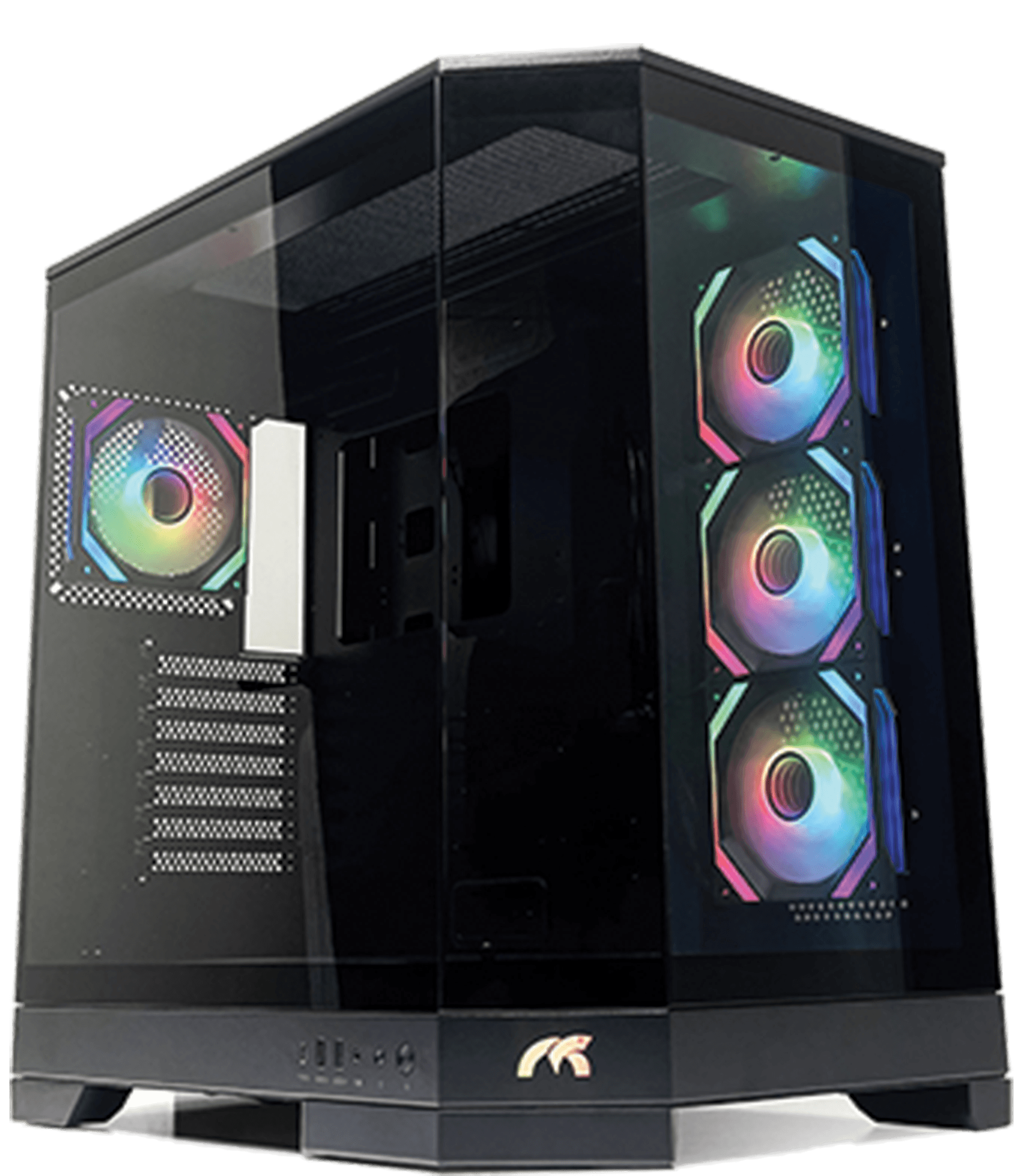 Tortox Prism Core Black Gaming Case, Panoramic Tempered Glass, 7 ARGB Fans Included, ATX mATX ITX Support, High Airflow Mid Tower – Buy Online