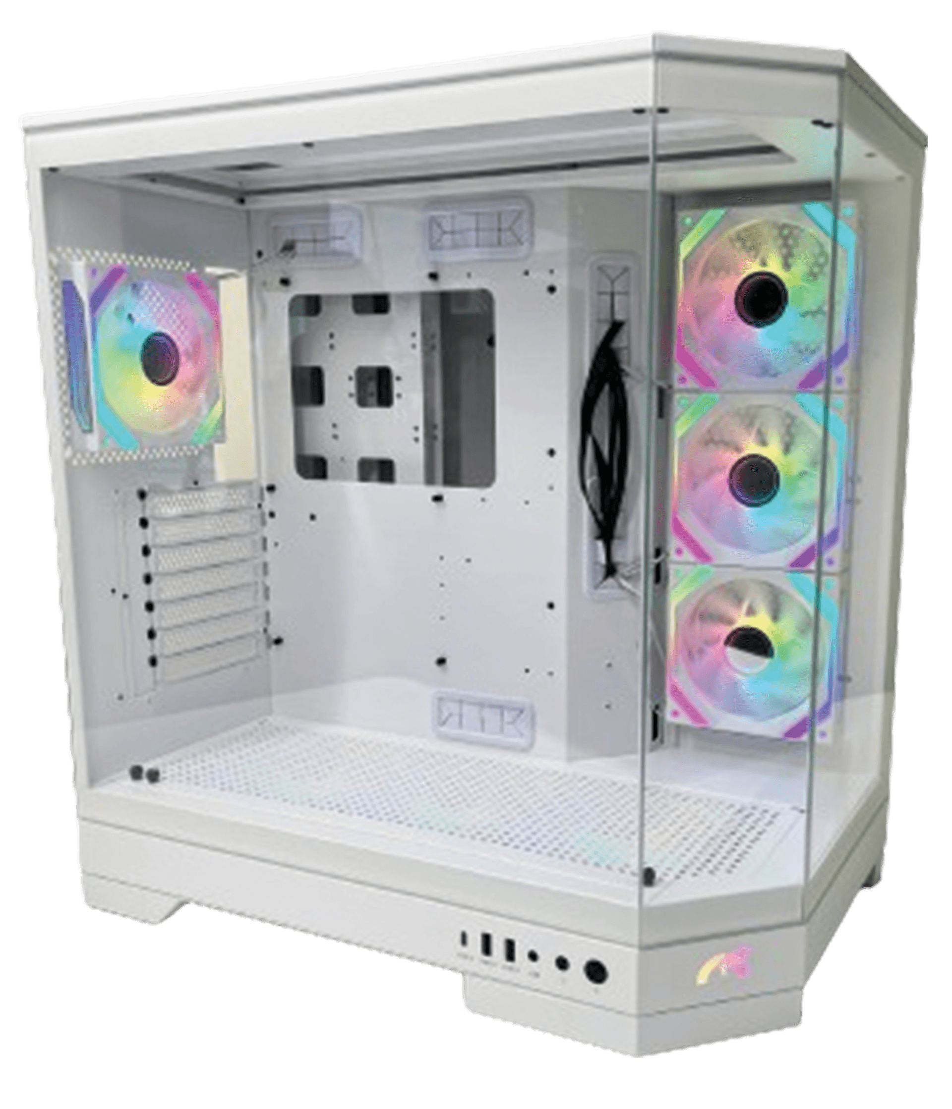 Tortox Prism X Luxury Gaming Case White, Panoramic Tempered Glass, 7 ARGB Fans Included, ATX mATX ITX Support, High Airflow Mid Tower – Buy Online