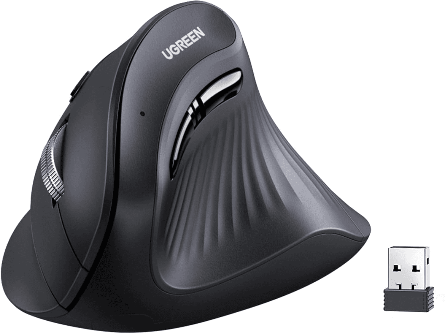 UGREEN MU008 Multi-Mode Vertical Ergonomic Mouse – Bluetooth & 2.4G Wireless, 4000 DPI, & 57° Natural Grip – Black | MU008-25444 – Buy Online