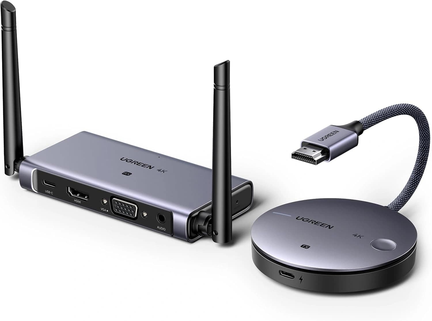 UGREEN Wireless HDMI Transmitter and Receiver 4K, 50M Long-Range Streaming, 4K @ 30Hz & 1080P @ 60Hz, HDMI & VGA Dual Output | – Buy Online