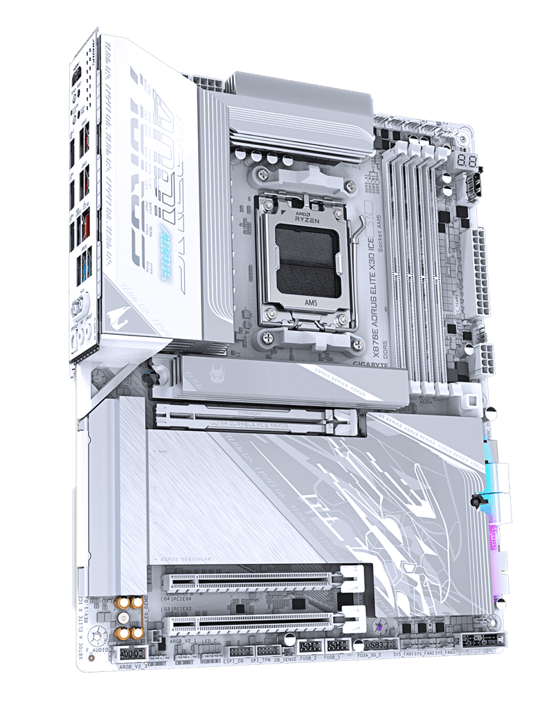Gigabyte GIGABYTE X870E AORUS ELITE X3D Black AM5 Motherboard, Upto 9000MT/s DDR5 OC, 5GbE/Wi-Fi 7, PCIe 5.0 | X870E AORUS ELITE X3D - Color: WHITE