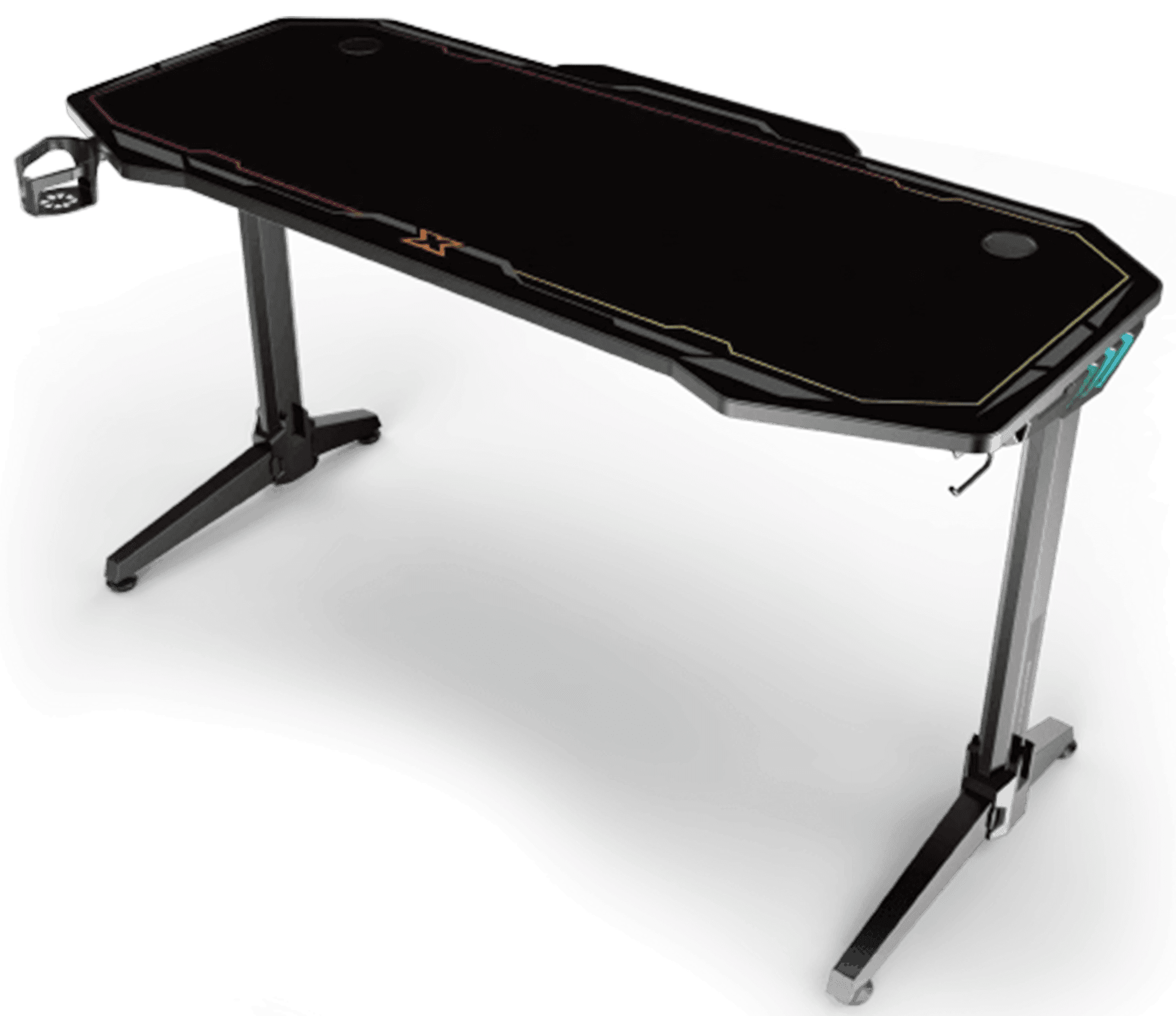 Xigmatek Apex Three RGB Gaming Desk, Ergonomic Carbon Fiber Texture Surface, Cable Management System | EN46867 – Buy Online