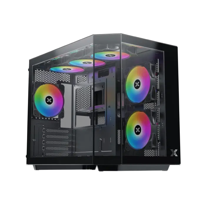 Xigmatek Cubi M Black Mid-Tower M-ATX Gaming Case, 3PCS Tempered Glass, 6x ARGB Fans Pre-Installed | EN42799 – Buy Online