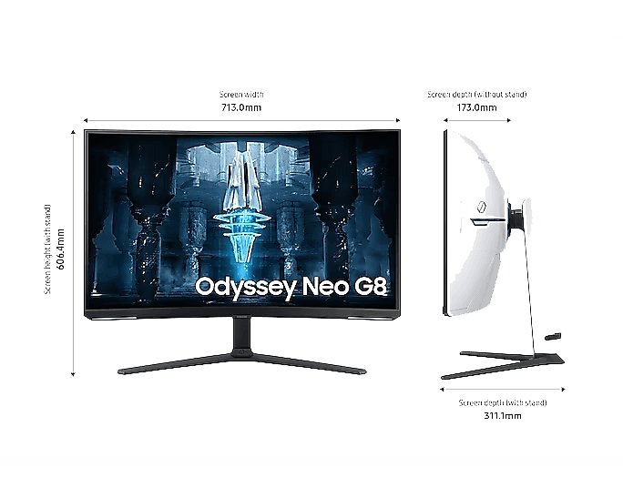 SAMSUNG Samsung 32" Odyssey Neo G8 Bg850, 4K Curved Gaming Monitor With 240Hz Refresh Rate & 1Ms Response Time, Amd Freesync Premium Pro, Quantum HDR 2000 - Ls32Bg850Nmxue - product view 1 of 5