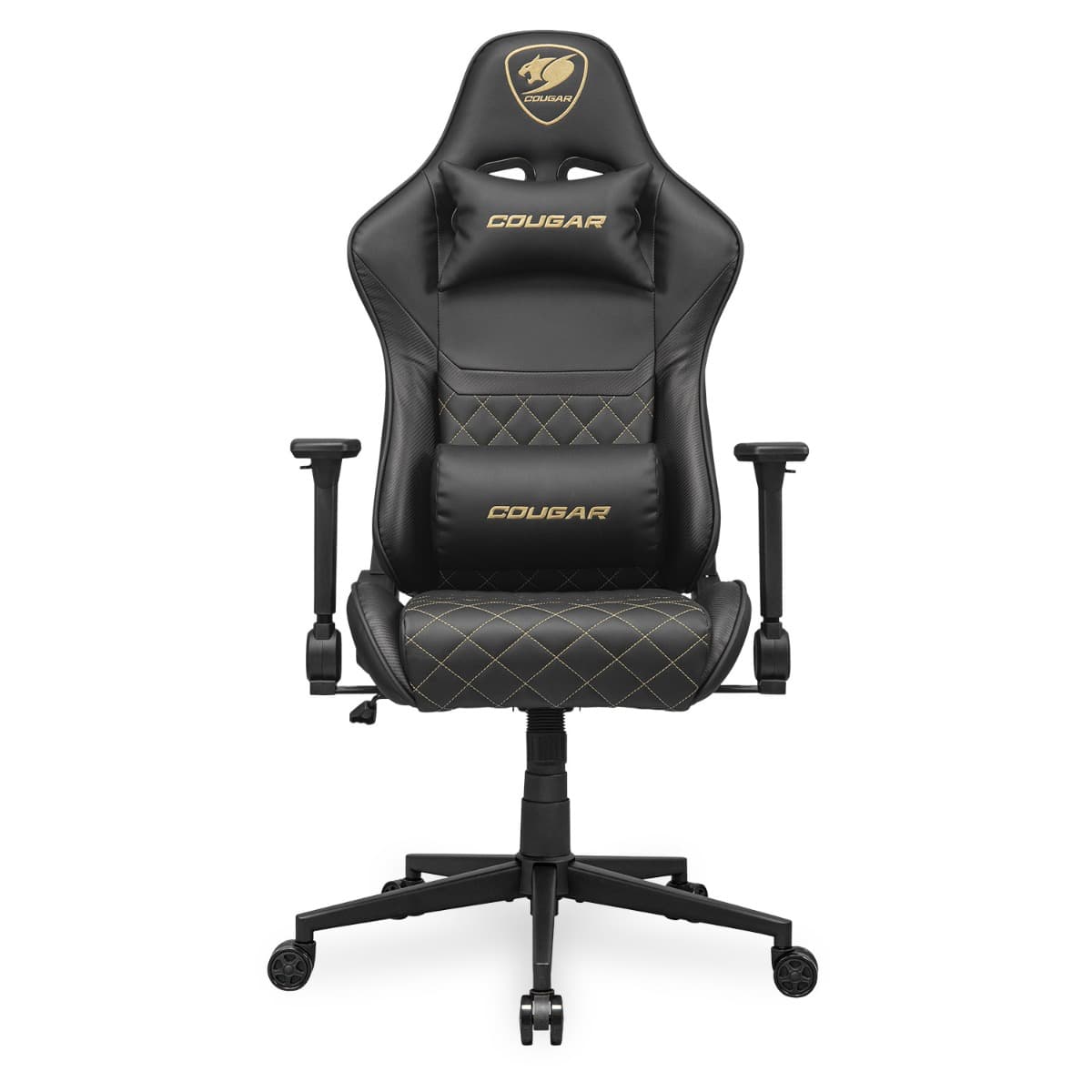 Cougar Cougar Armor One V2 Gold Gaming Chair, PVC Leather Surface, 4D Folding Armrests, 155?? Reclining, Piston Lift Height Adjustment, Up to 12kg Weight Support | 3MAO2GLB.0001 - product view 1 of 5