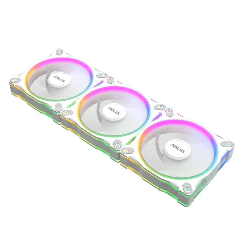 ASUS Prime MR120 ARGB 120mm White Case Fan - Triple Pack, 1600 rpm (+/-10%) Speed, 58 CFM Airflow, 1.7 mm H2O Pressure, 21 dB(A) Noise Level  | 90DA00I3-B09020