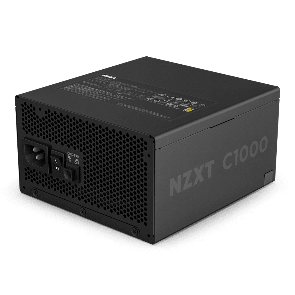 NZXT NZXT C1000 80 PLUS Gold Fully Modular Power Supply, 1000W, Fluid Dynamic Bearing, 80 Plus Gold, Japanese Capacitors, Active PF Correction, Matte Black | PA-0G2BB-UK - product view 2 of 5