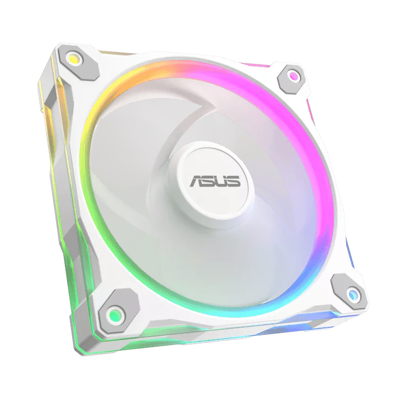 ASUS Prime MR120 ARGB Reverse 120mm White Case Fan - Single Pack, 1600 rpm (+/-10%) Speed, 58 CFM Airflow, 1.38 mm H2O Pressure, 23 dB(A) Noise Level | 90DA00L3-B09000