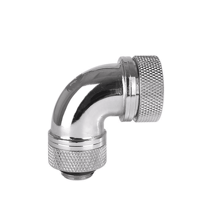 Thermaltake Thermaltake Pacific DIY LCS Chrome G1/4 PETG 16mm (5/8") OD Tube 90 Degree Compression Fitting Cooling CL-W097-CA00SL-A - product view 2 of 2