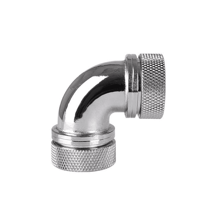 Thermaltake Thermaltake Pacific PETG Tube 90-Degree Dual Compression 16mm OD - Chrome CL-W099-CA00SL-A - product view 2 of 2