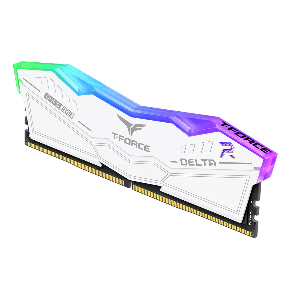 T Force DELTA RGB 32GB (2x16GB) DDR5 White Desktop Memory Kit (RAM), 6400MHz CL40 | FF4D532G6400HC40BDC01 - product view 2 of 3