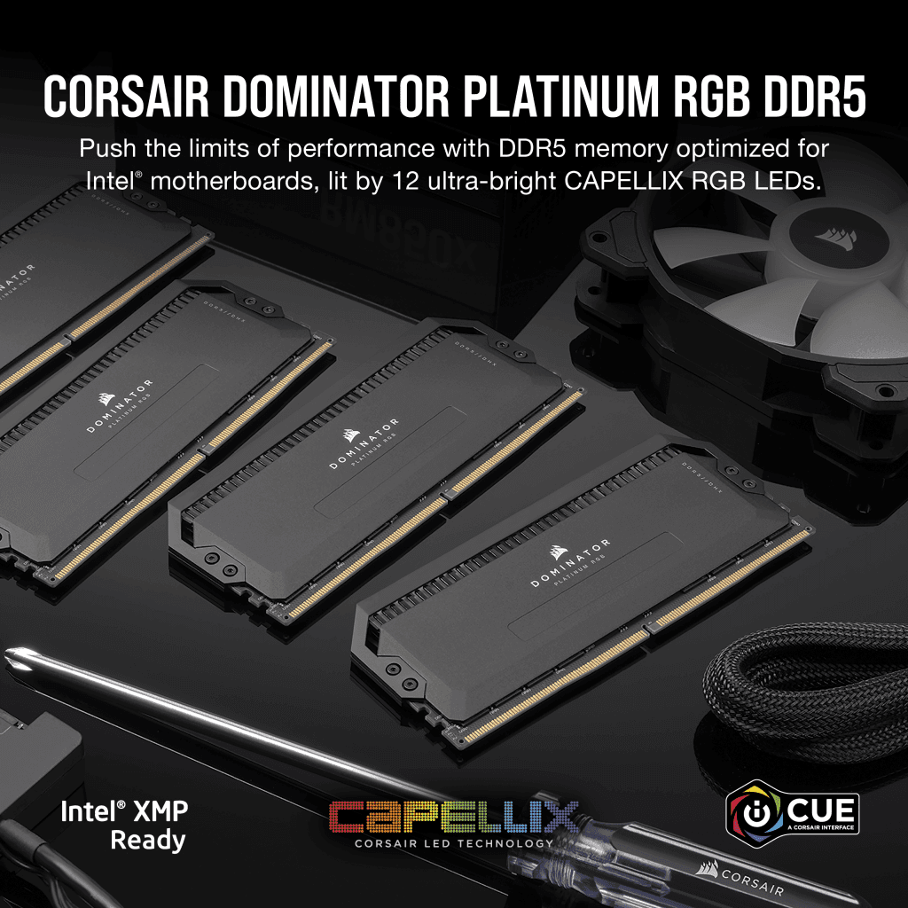 Corsair CORSAIR DOMINATOR 2*16 (32GB) 5600MHZ PLATINUM RGB FOR INTEL DDR5 CMT32GX5M2B5600C36 - product view 2 of 5
