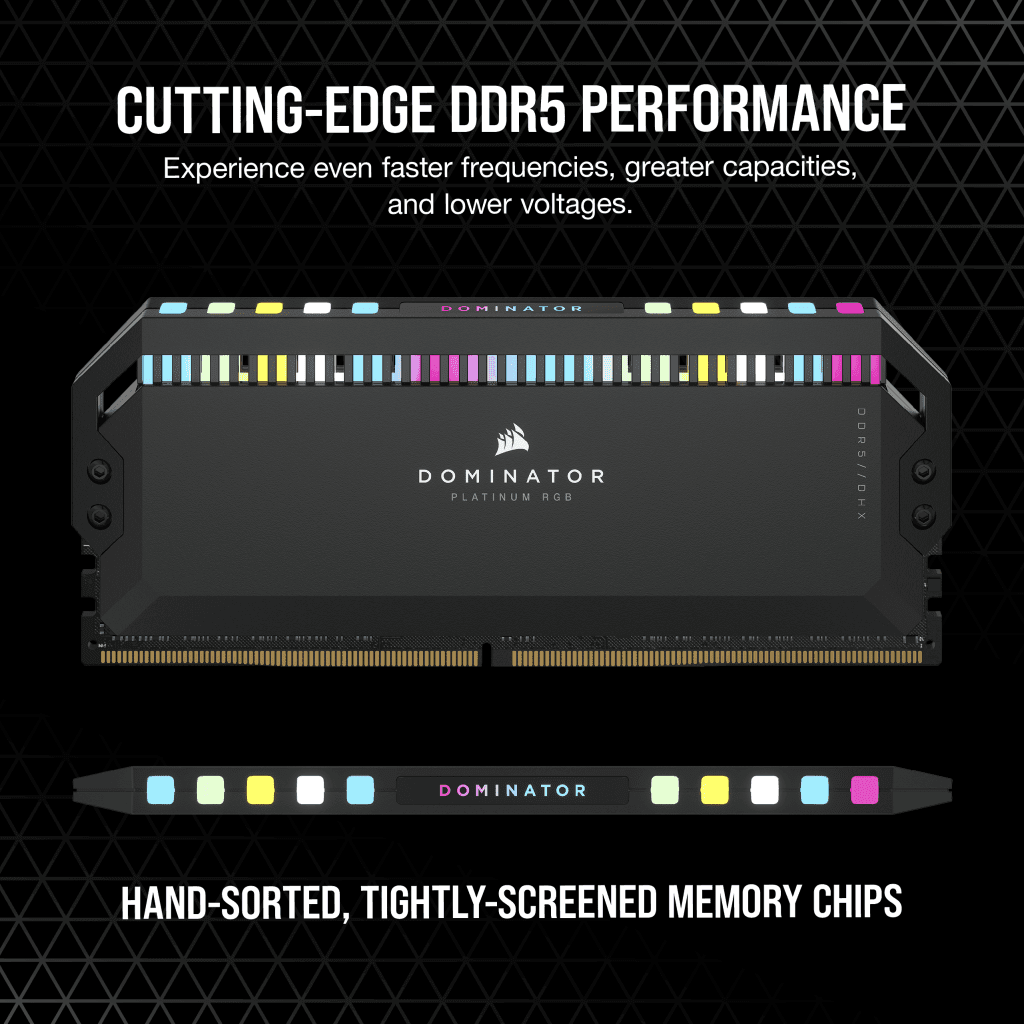 Corsair CORSAIR DOMINATOR 2*16 (32GB) 5600MHZ PLATINUM RGB FOR INTEL DDR5 CMT32GX5M2B5600C36 - product view 3 of 5