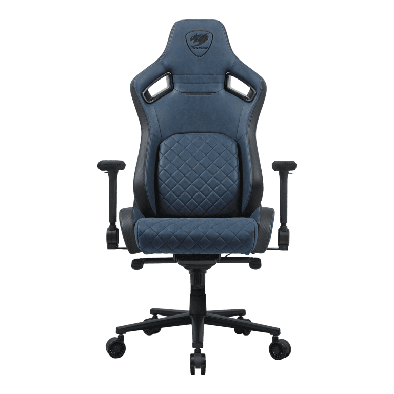 Cougar Defensor S Navy Blue F Gaming Chair, Leather-like fabric, 4D Folding Armrests, Backrest Pocket, Magnetic Memory Foam Neck Pillow, PushBack Support Lumbar Support, High-Density Molding Foam | 3MDSFBUB.0001 – Buy Online