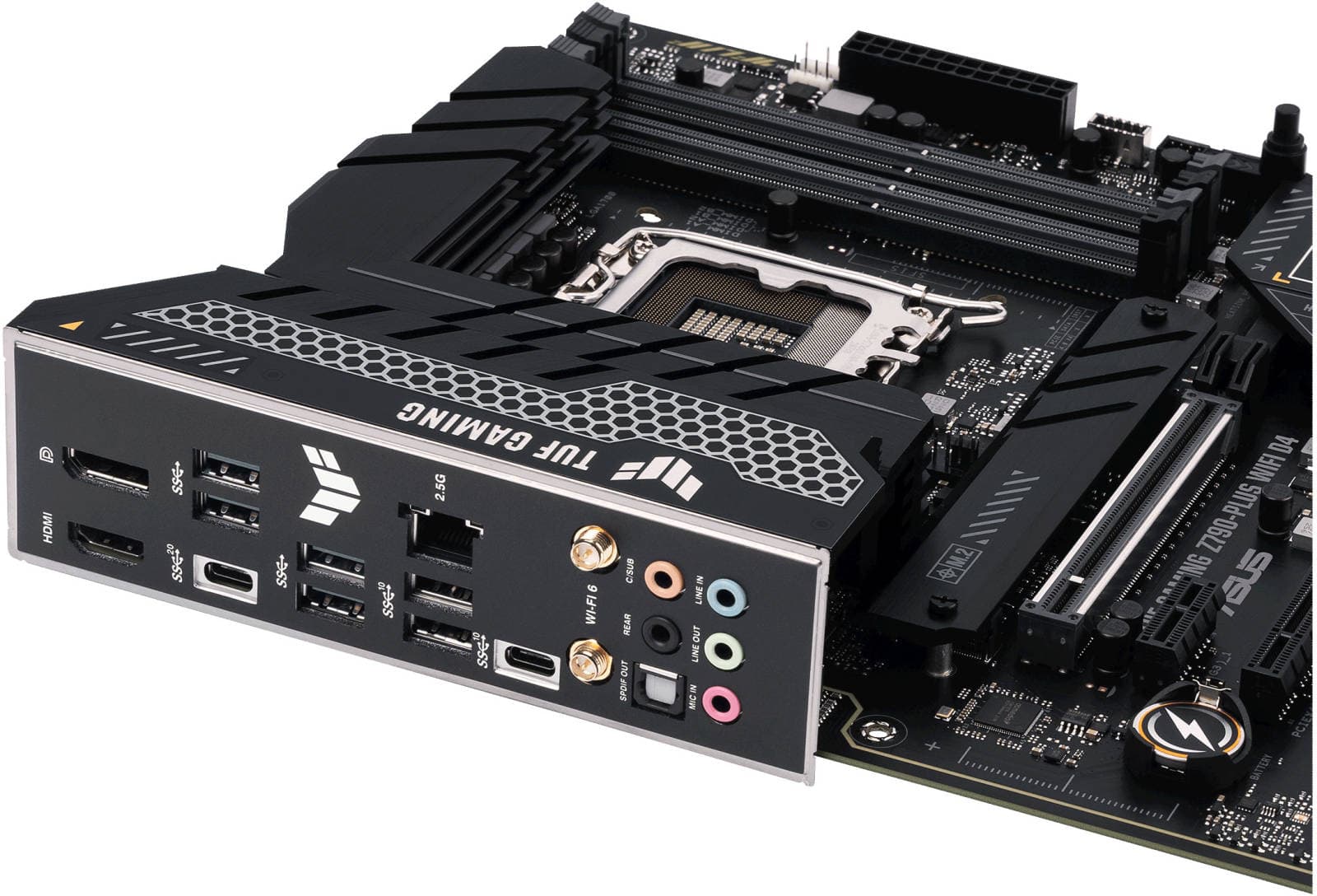 Asus ASUS TUF GAMING Z790 PLUS WIFI D4 DDR4 ATX Motherboard, Intel Socket LGA1700, Intel Z790 Chipset, 2.5Gb Ethernet, Wi-Fi 6, BT v5.2, 4xM.2 & 4xSATA 6Gb/s Ports, HDMI/ DP | 90MB1CR0-M0EAY0 - product view 3 of 3