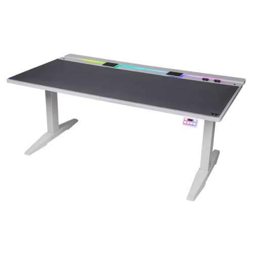 Thermaltake G700 RGB White Height Adjustable Gaming Desk, Anti-collision Safety Sensor, RGB Lighting Strip, Full-Sized Mouse Pad, Two Motor with Three-stage Lifting System, Cable Management Compartment, Magnetic Cable Organizers, Snow | GGD-G70-WHEIRX-22 – Buy Online