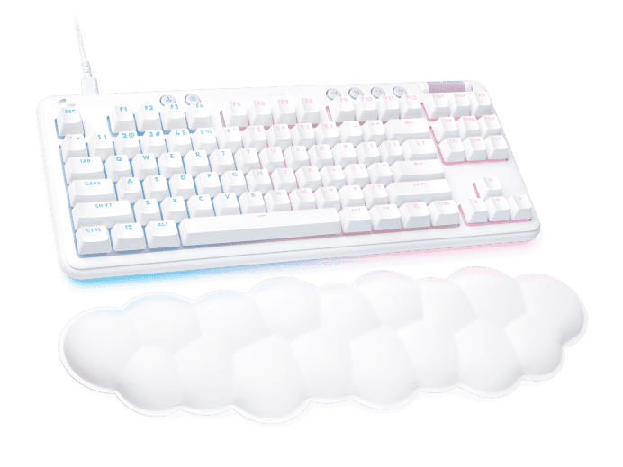 Logitech Logitech G713 TKL Wired RGB Mechanical Gaming Keyboard, with Cloud-soft Palm Rest, RGB Mechanical switches, Double-shot PBT keycaps, Brightness control, With volume roller, White | 920-010422 - product view 2 of 4