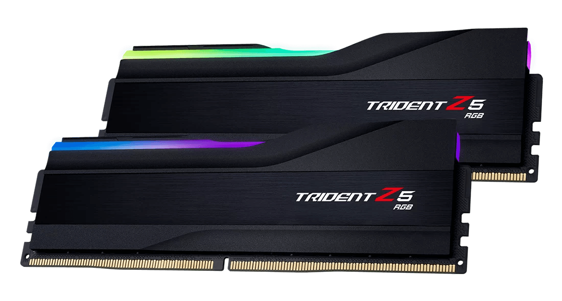 G.SKILL G Skill Trident Z5 RGB 32GB (2x16GB) Intel XMP DDR5 Memory Kit (RAM), 7200MTs, CL34-45-45-115 1.40V, Black | F5-7200J3445G16GX2-TZ5RK - product view 2 of 4