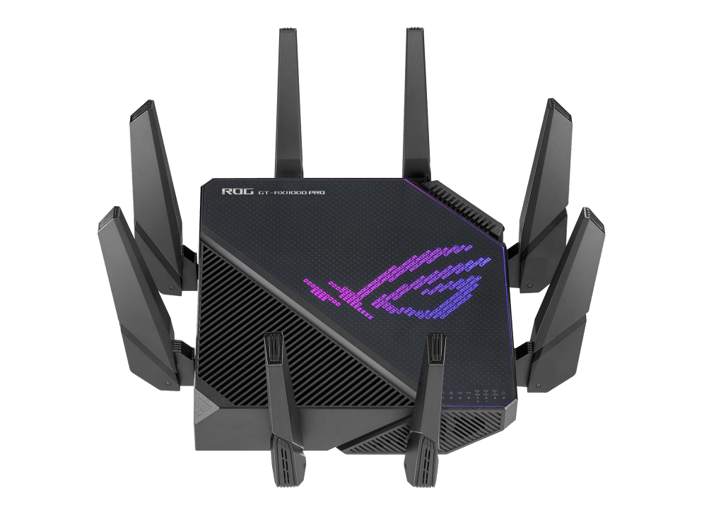 ASUS ROG Rapture GT-AX11000 Pro  GT-AX11000 Pro Tri-Band WiFi 6 gaming router, 2.5G port, 10G port, enhanced hardware, ASUS RangeBoost Plus, 5.9 GHz, Triple-level game acceleration, free network security and AiMesh support | 90IG0720-MU2A00