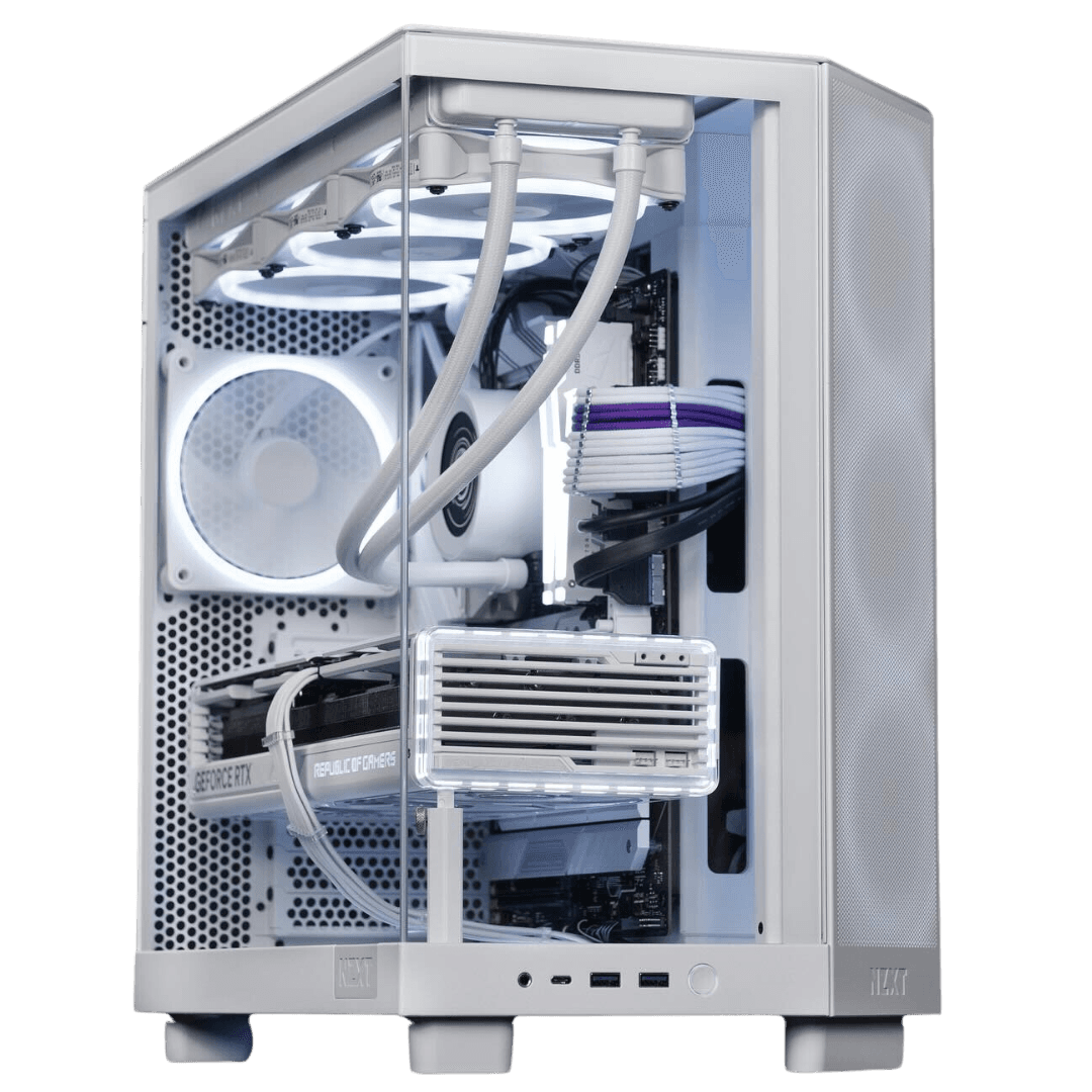 Nanotech AMD MAGIC Gaming PC - AMD Ryzen 7 7800X3D 8 Cores 16 Threads, NVIDIA RTX 4080 SUPER 16GB, 32GB DDR5 RAM 6400MHz, 1TB SSD NVMe, 850W 80 PLUS Gold PSU, NZXT 360mm Liquid Cooler, Wi-Fi + BT - product view 1 of 4