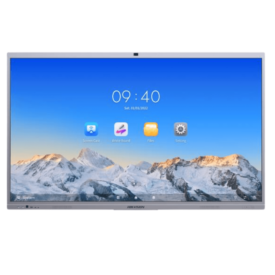 Hikvision DS-D5C98RB/B Hikvision Interactive Flat Panel Display With Web Cam, 98 inch 4K DLED 3840x2160 60 Hz Display, 5 ms, VA Panel, 8GB RAM 128GB ROM, Android 13.0, Up to 50 point multi-touch, EDLA