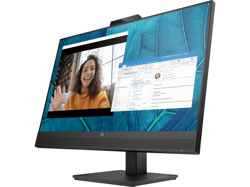 Hp HP M27m Conferencing Monitor, 27" FHD IPS Display, 75Hz Refresh Rate, 5ms GtG w/ Overdrive Response Time, 16:9 Aspect Ratio, Built-In Noise Cancelling Microphone & 5MP Camera, Black | 678U8AA#ABV - product view 2 of 3