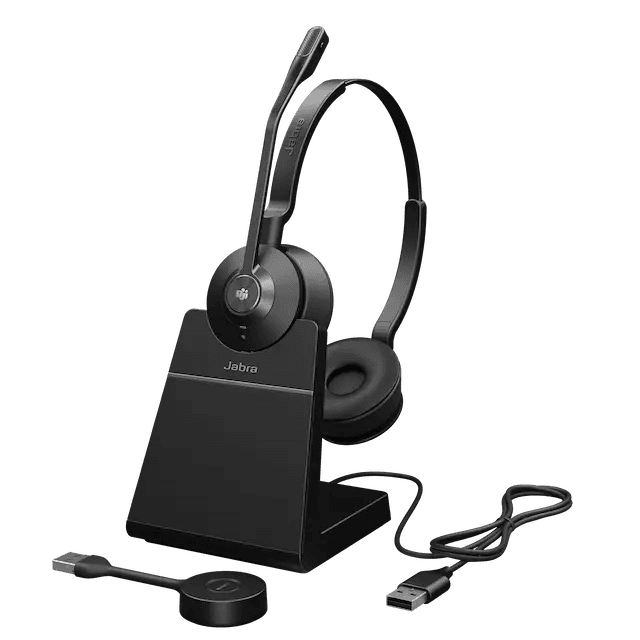 Jabra Engage 55 SE Wireless Headset With Charging stand, USB-A, MS Stereo, DECT Wireless technology Up to 150m, Dual Microphone, On-ear headband |  9659-455-111