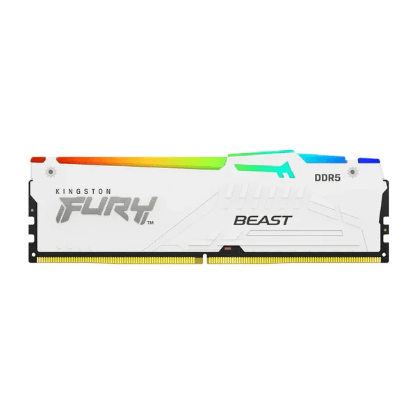 Kingston FURY Beast RGB White 16GB DDR5-6000 Memory (RAM), Ultra-Low Latency CL30, Intel XMP & AMD EXPO | KF560C30BWEA-16 – Buy Online