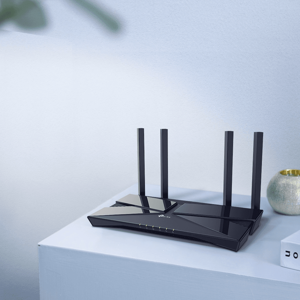 TP-Link WiFi 6 AX1500 Smart Router, Wi-Fi 6 (802.11ax), Up to 1501 Mb/s WiFi Speed, Dual-Band 2.4 & 5GHz, 4x Fixed High-Performance Antennas, 4x LAN Ports, Black | Archer AX10