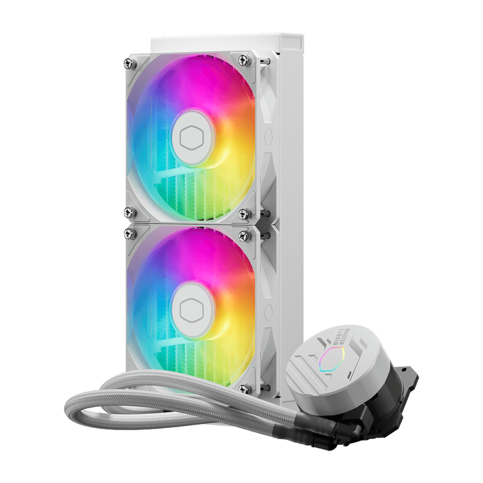 Cooler Master MasterLiquid 240L Core ARGB White CPU Liquid Cooler, New Gen S Dual Chamber Pump, Expanded Radiator Surface, 120mm ARGB Fans, Clean Classic Design, CryoFuze Performance Thermal Paste | MLW-D24M-A18PZ-RW