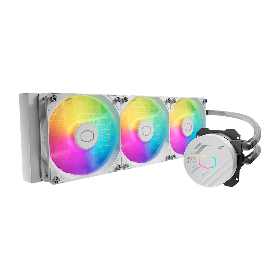 Cooler Master MasterLiquid 360L Core ARGB White CPU Liquid Cooler, CRYOFUZE, Gen S Dual Chamber Pump, 650-1750 RPM ?? 10%, 1.86 mmH???O (Max) Pressure, 71.93 CFM (Max) Airflow, White | MLW-D36M-A18PZ-RW