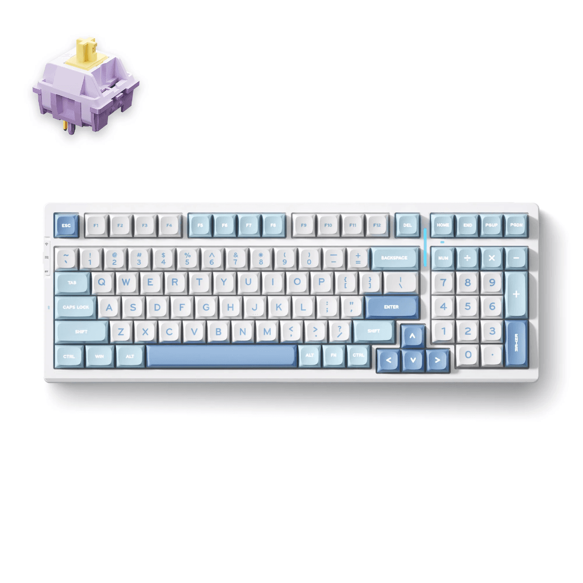 MCHOSE G98 Pro Wireless Tri-Mode Custom Mechanical Gaming Keyboard, 98% Layout, Gasket Mount, 2.4GHz | BT | Wired, Flame Orange Switch, Blue | MC-G98S-2