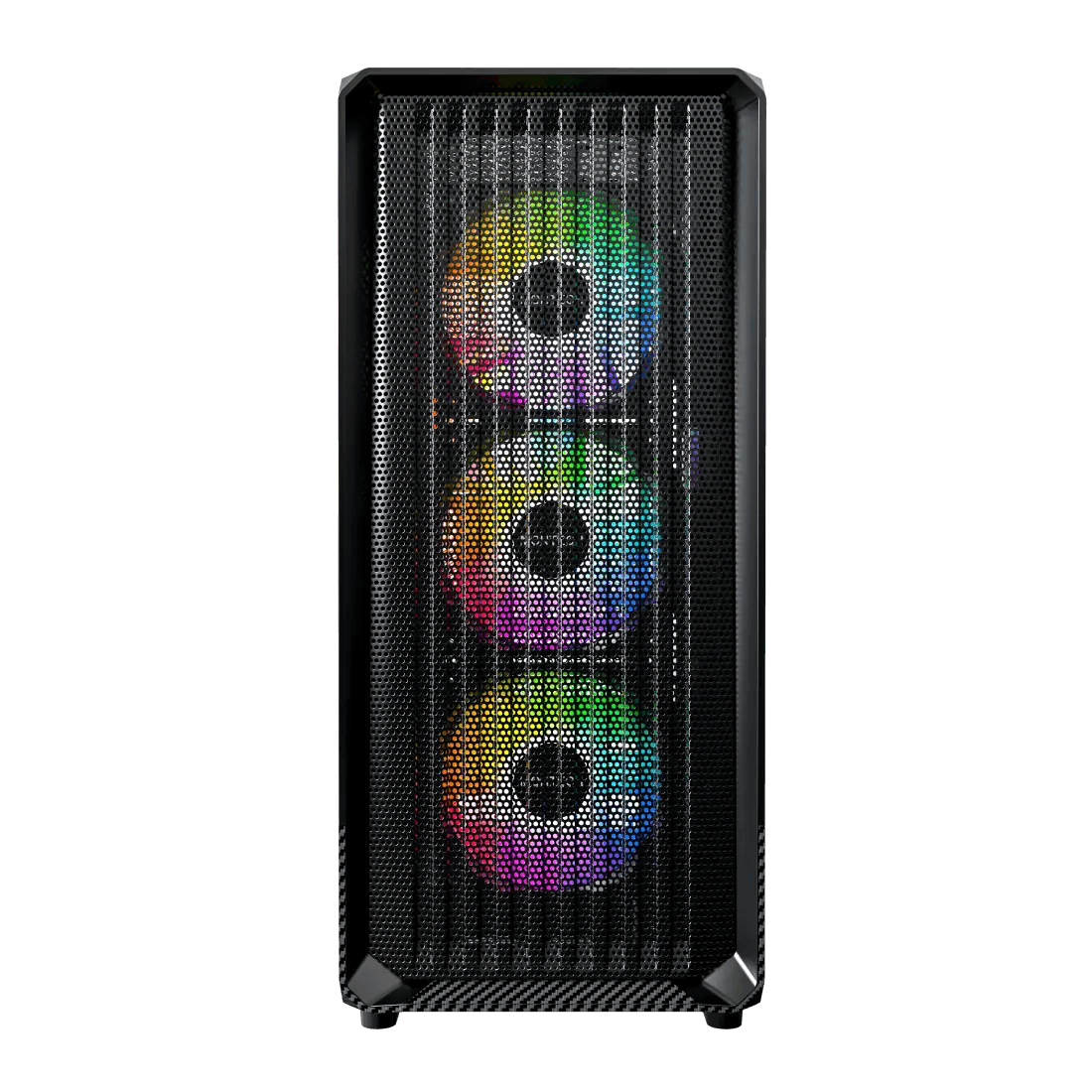 Montech MONTECH X5 ATX Mid-Tower Gaming PC Case, High Airflow, 3X 140mm and 1x 120mm ARGB Fans Pre-Installed, Glass Side Panel, Carbon Print Accents, GPU Holder Included - product view 2 of 6