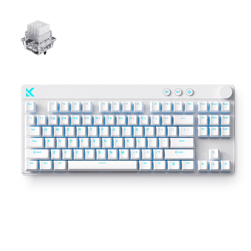 MCHOSE Mix 87 Hall Effect Magnetic Gaming Keyboard, 8KHz Polling, 256K Scan Rate, & Mount Tai Magnetic GT Switches, White | Mix87 HE – Buy Online