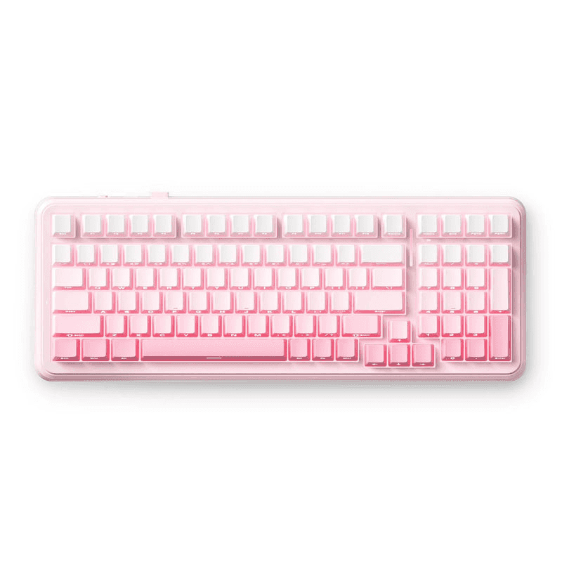 MCHOSE MCHOSE K99 V2 Wireless Gasket Mechanical Keyboard, 98% Layout, Icy Creamsicle Switches, & 8000mAh Battery, Mountains Gradient | MC-K99V2-7 - Color: Pink Gradient