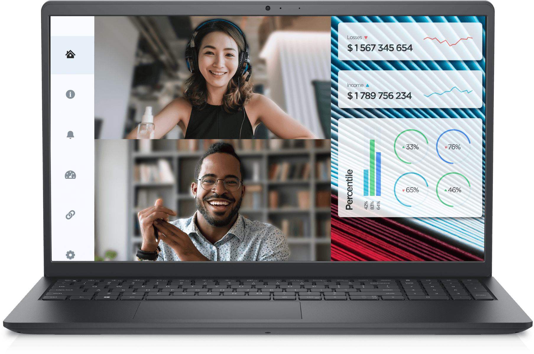 Dell Dell Vostro 3520 Intel Core i7-1255U 8GB RAM 512GB SSD Intel Shared Graphics 15.6??? Dos Laptop - Black - product view 1 of 8