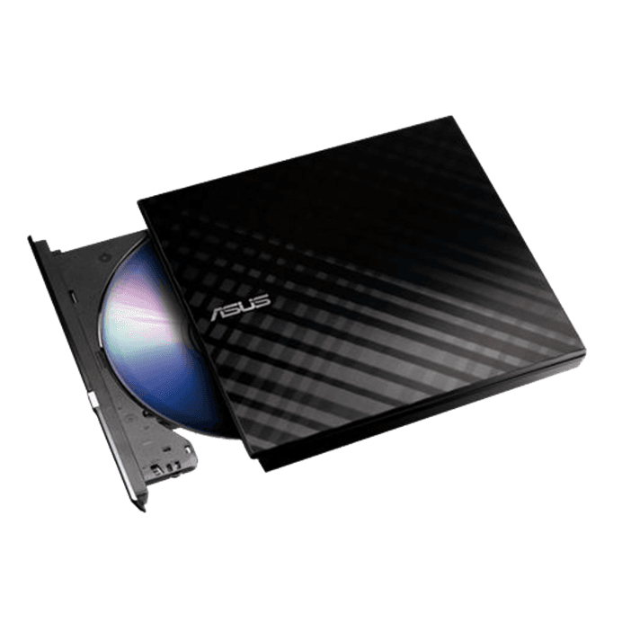 Asus ASUS SDRW-08D2S-U Lite externer Slim DVD Brenner, 8x DVD??R, 6x DVD??R DL, 5x DVD-RAM, USB 2.0, Cyberlink Power2Go, Compatible with Windows and Mac, Black | SDRW-08D2S-U LITE-BLK - product view 1 of 1