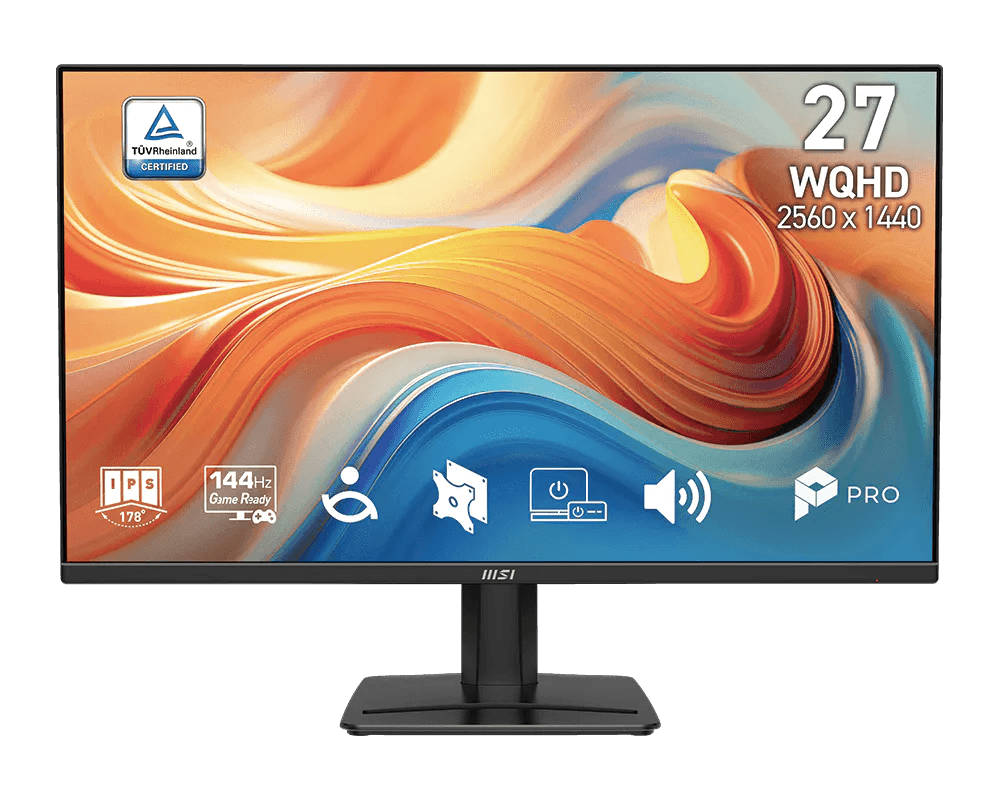 MSI PRO MP275Q E14 27" Business & Gaming Monitor, 144Hz WQHD 2K IPS Display, 1ms Response, EyesErgo Technology, Built-in Speakers | 9S6-3PF2CM-018 – Buy Online