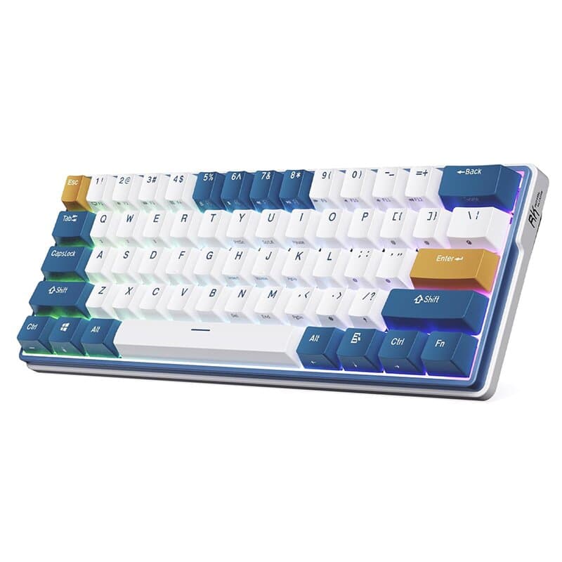ROYAL KLUDGE ROYAL KLUDGE RK61 Plus 60% Wireless Tri-mode Mechanical Gaming Keyboard, Brown Switch, Klein Blue | RK61PLUS-WHIT-C - product view 2 of 3