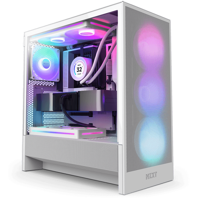 Gaming PC -White Gaming PC: AMD Ryzen 7 7800X3D + ASUS DUAL RTX 5060 Ti OC Edition 16GB GDDR7 White, 32GB DDR5 6000MHz RGB, 1TB NVMe SSD, 240mm DeepCool ARGB AIO, 750W 80+ Gold PSU, NZXT H5 Flow RGB